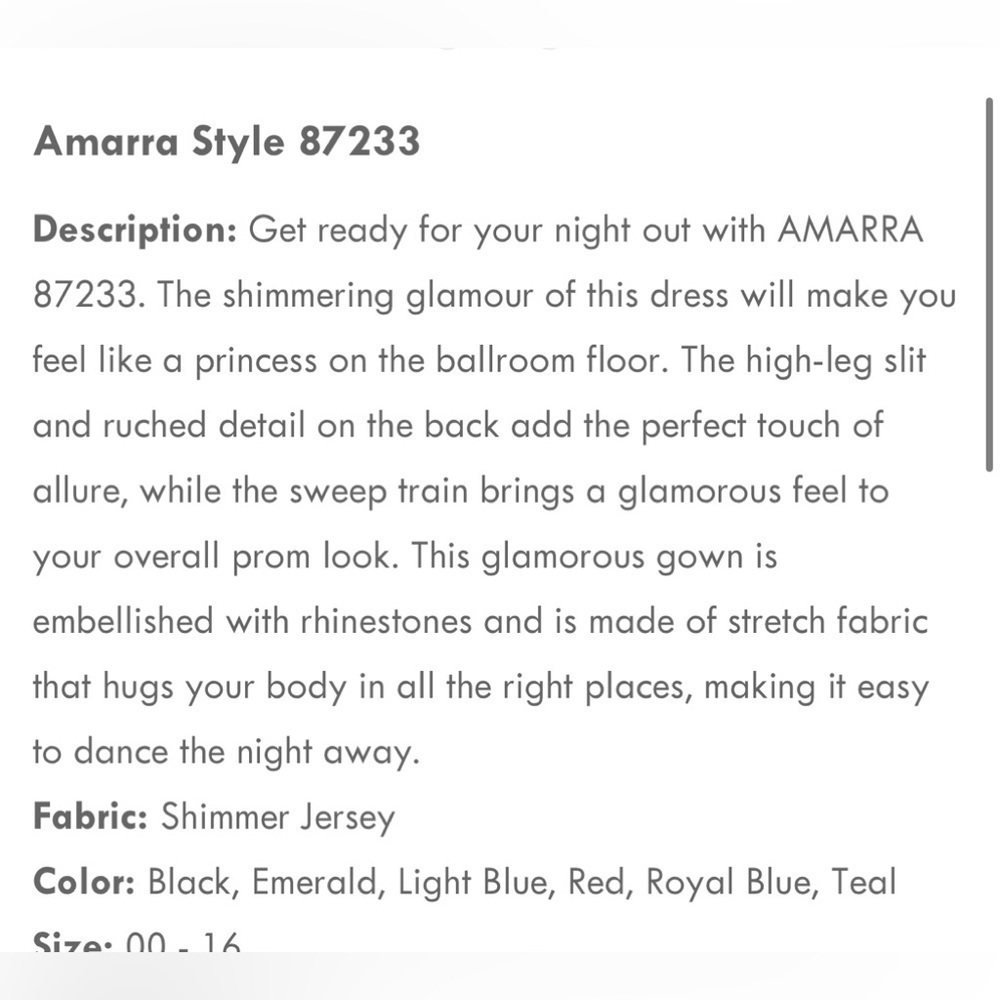 Amarra Gown Emerald green sequence lace up back mermaid size like new 0 - Picture 2 of 16